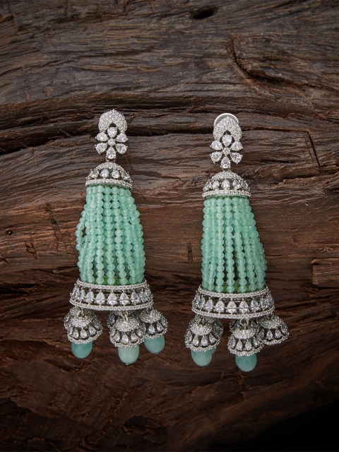 

Kushal's Fashion Jewellery Sea Green Contemporary Studs Earrings