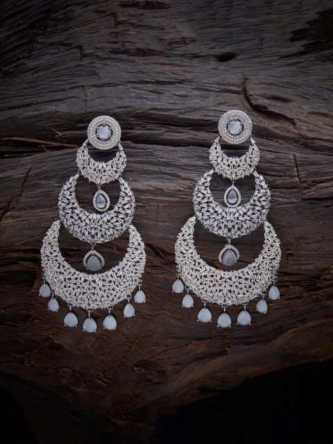 

Kushal's Fashion Jewellery Grey Contemporary Ear Cuff Earrings