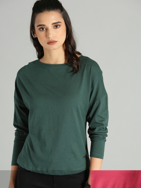 

Roadster Women Pack of 2 T-shirts, Green