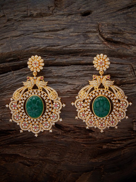 

Kushal's Fashion Jewellery Gold-Plated & Green Contemporary Drop Earrings