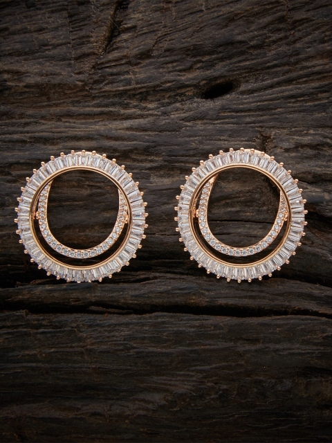 

Kushal's Fashion Jewellery White Contemporary Hoop Earrings