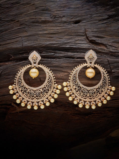 

Kushal's Fashion Jewellery White Contemporary Hoop Earrings