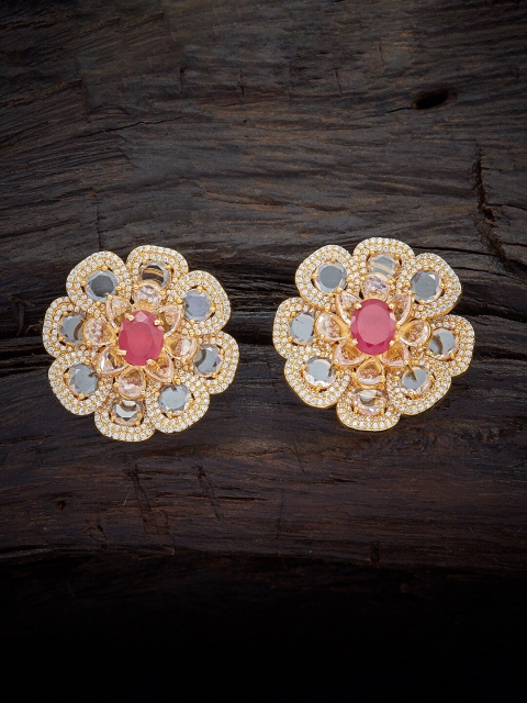 

Kushal's Fashion Jewellery Red Contemporary Studs Earrings