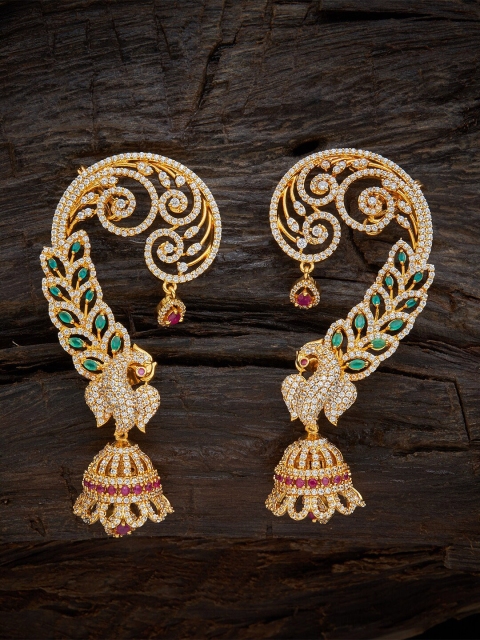 

Kushal's Fashion Jewellery Red Contemporary Jhumkas Earrings