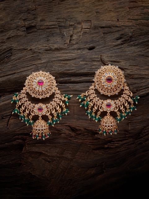 

Kushal's Fashion Jewellery Red Contemporary Jhumkas Earrings