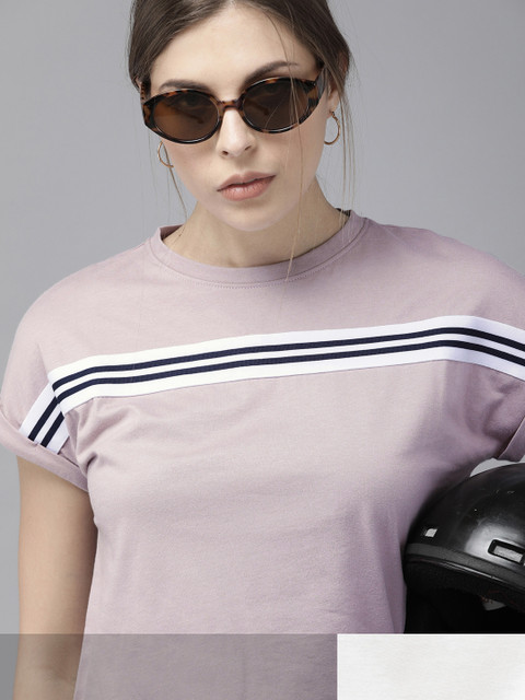 

Roadster Women Pack of 2 Cotton T-shirt, White