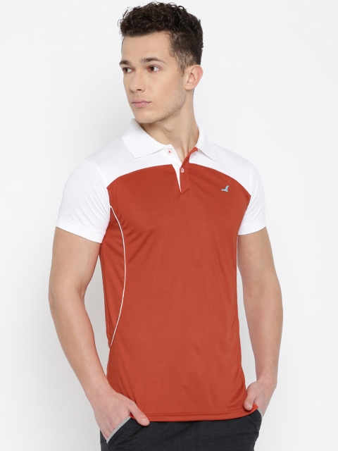 

American Crew Men Red & White Solid Polo T-shirt