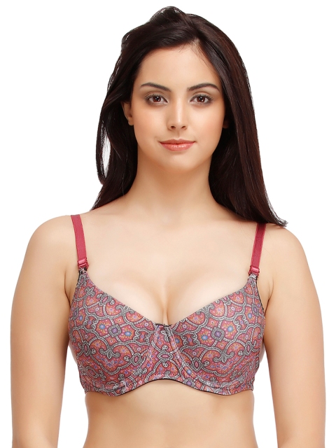 

Clovia Purple Printed Medium-Coverage Push-Up Bra BR0733P1240B