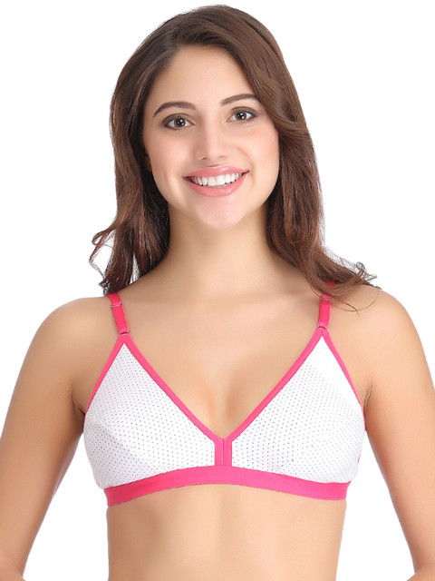 

Clovia White Printed Medium-Coverage Bra BR0736A1840C