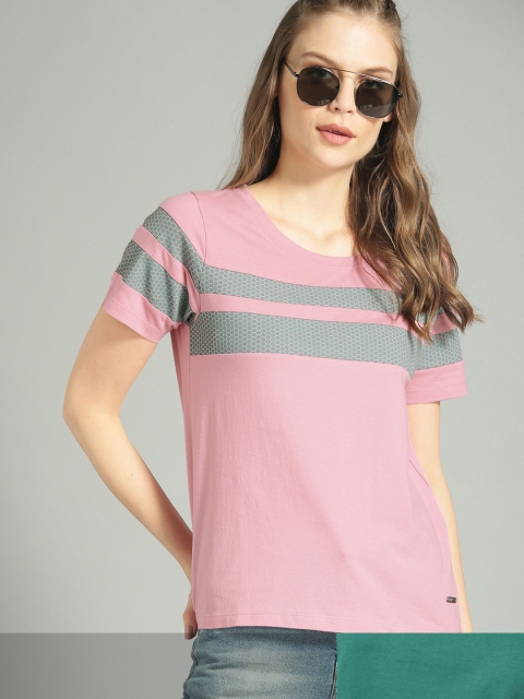 

Roadster Women Pack of 2 Cotton T-shirt, Green