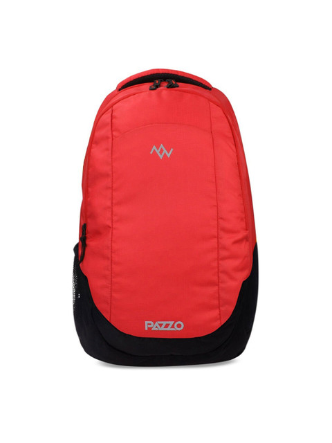 

PAZZO Unisex Red & Black Colourblocked Backpack