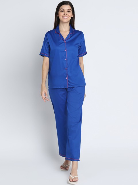 

shopbloom Women Royal Blue Night suit