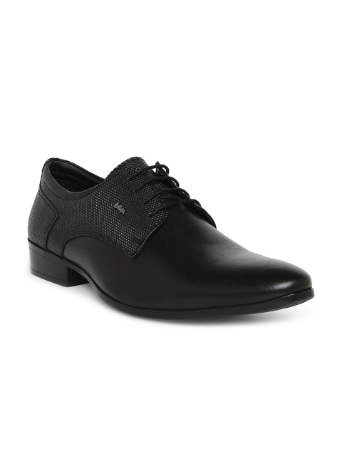 

Lee Cooper Men Black Textured Leather Formal Derbys