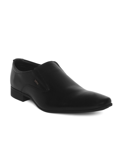 

Lee Cooper Men Black Solid Leather Formal Slip on Shoes
