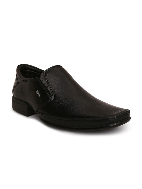 

Lee Cooper Men Black Solid Leather Formal Slip On Shoes