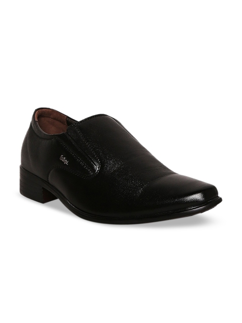 

Lee Cooper Men Black Solid Leather Formal Slip-Ons