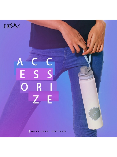 

HOOM White Solid Double-Wall Vacuum Stainless Steel Water Bottle