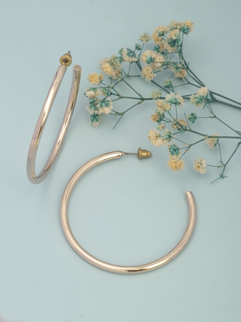 

Arendelle Gold-Toned Contemporary Hoop Earrings