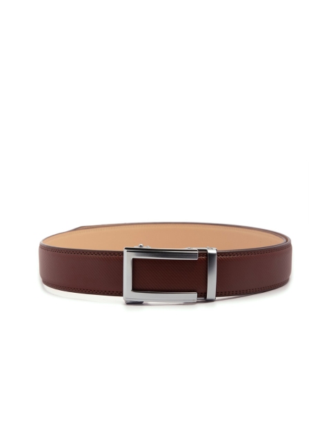 

ELOPPE Men Maroon Textured Leather Formal Belt