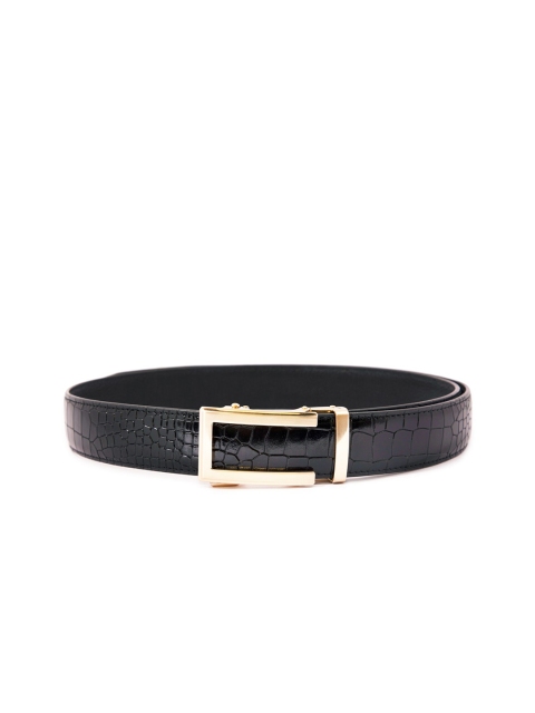 

ELOPPE Men Black Textured Leather Formal Belt