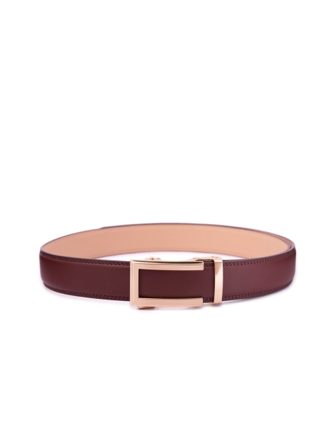 

ELOPPE Men Red Textured Leather Belt