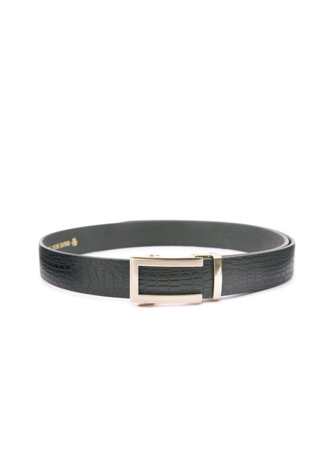 

ELOPPE Men Black Textured Leather Belt