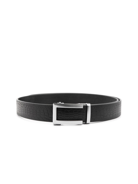 

ELOPPE Men Black Textured Leather Belt