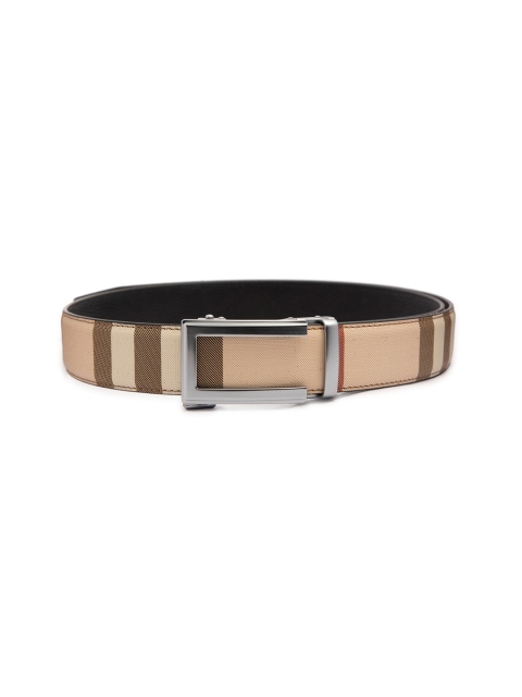 

ELOPPE Men Beige Striped Leather Belt