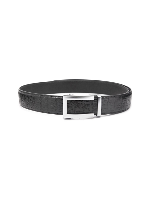 

ELOPPE Men Black Textured Leather Belt