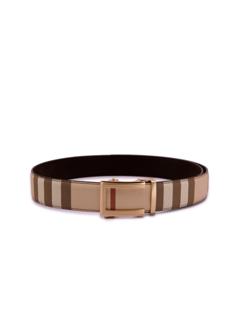 

ELOPPE Men Beige Striped Leather Formal Belt