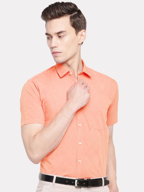 

GHPC Men Peach-Coloured Classic Formal Shirt