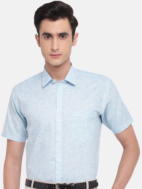 

GHPC Men Blue Modern Formal Cotton Linen Shirt