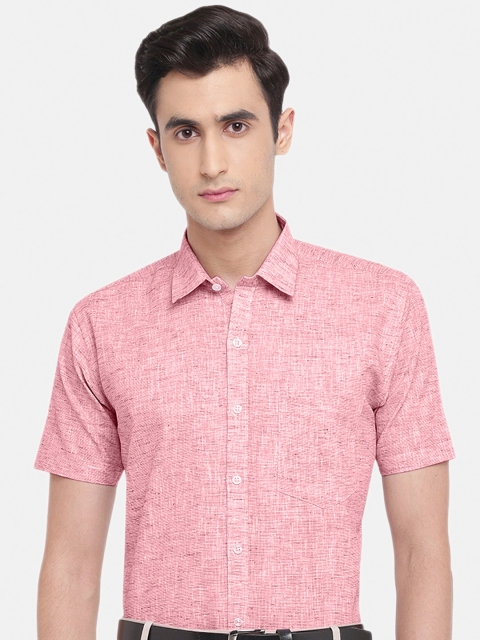 

GHPC Men Red Modern Cotton Linen Formal Shirt