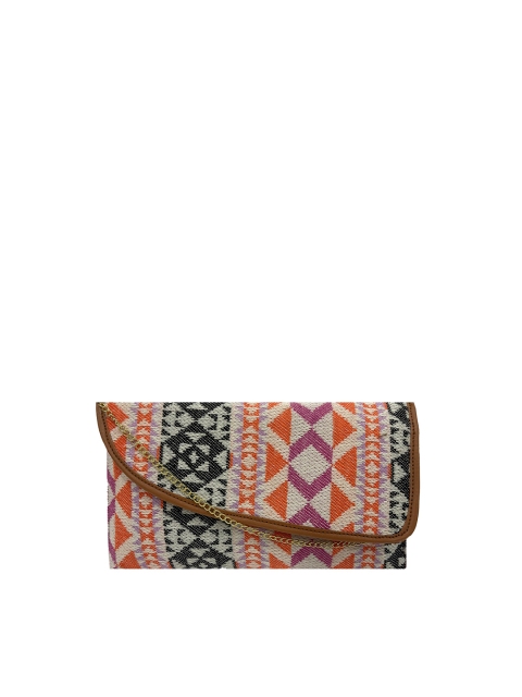 

LELYS White & Black Textured Purse Clutch