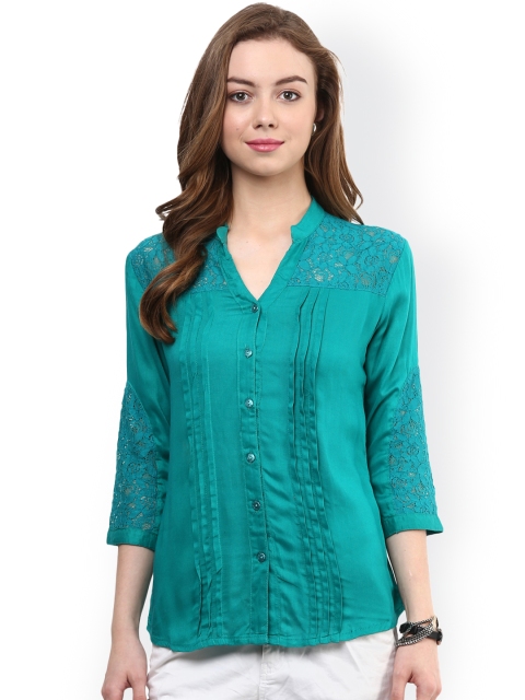 

Hapuka Women Teal Blue Shirt Style Top