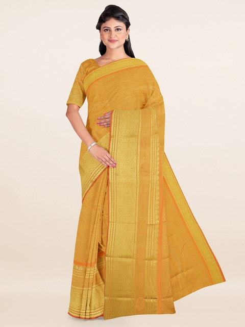 

Pothys Yellow & Gold-Toned Woven Design Zari Art Silk Saree