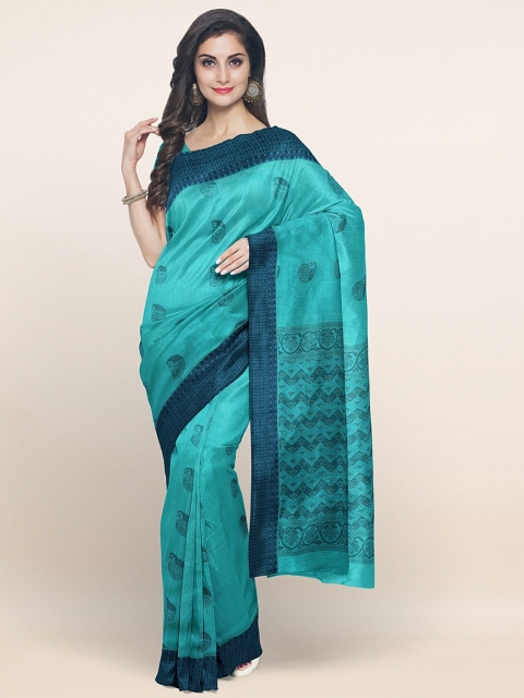 

Pothys Green Woven Design Zari Silk Blend Saree