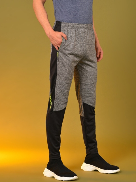 

Campus Sutra Men Grey & Black Colourblocked Cotton Track Pants