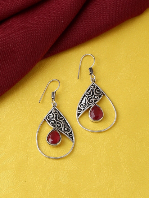 

kashwini Women Silver-Toned Contemporary Drop Earrings