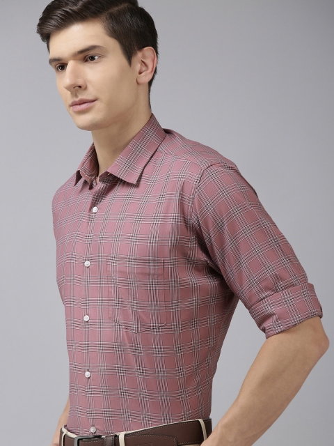

Van Heusen Men Mauve Standard Multi Stripes Printed Formal Shirt