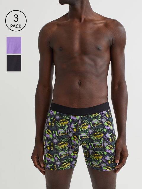 

H&M Men 3-Pack Batman Mid Cotton Trunks, Multi