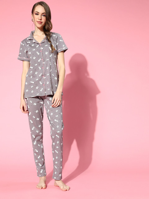 

Kanvin Women Grey Conversational Sleep Staple