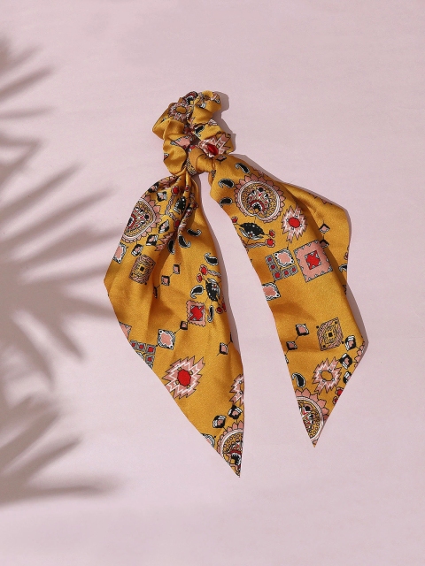 

Pipa Bella Women Yellow & Pink Printed Scarf Scrunchie