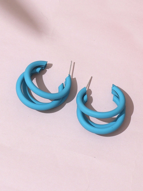 

Pipa Bella Blue Circular Triple Hoop Earrings