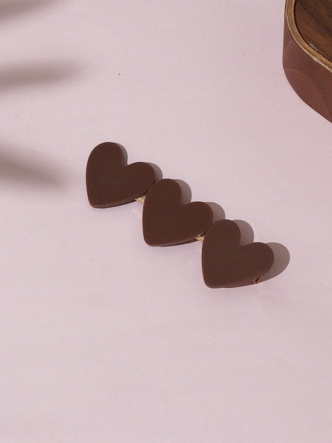 

Pipa Bella Women Maroon Minimal Hearts Gold Hair Pin