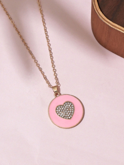 

Pipa Bella Gold-Toned & Pink Stone Studded Necklace