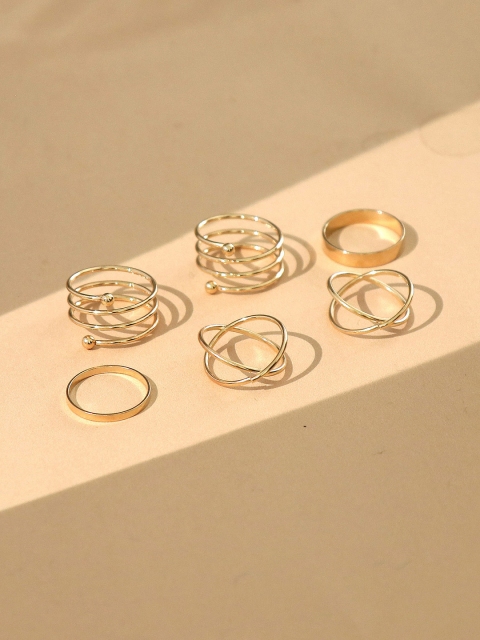 

Pipa Bella Women Pack of 5 Gold-Plated Finger Rings