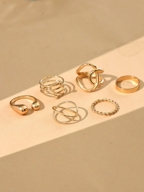 

Pipa Bella Women Pack of 5 Gold-Plated Finger Rings