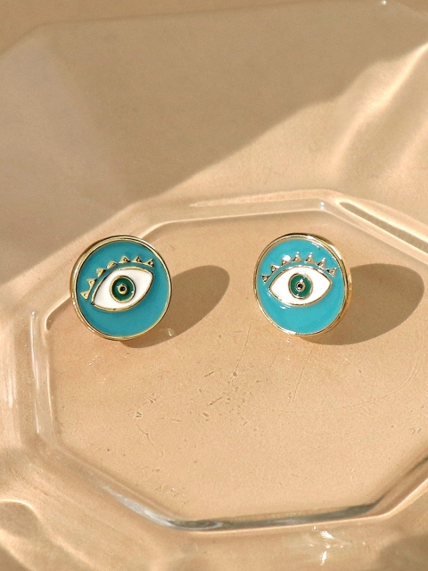 

Pipa Bella Blue & White Evil Eye Stud Earrings