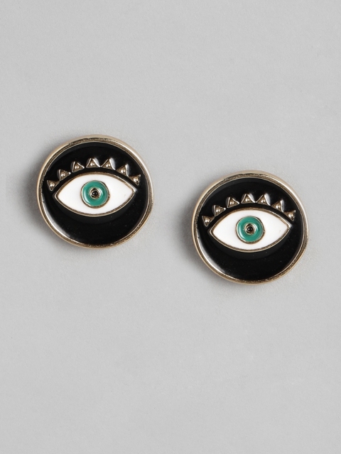 

Pipa Bella Black & White Circular Enamel Evil Eye Stud Earrings